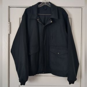 Vintage Filson Mackinaw Jacket Coat Black Large Full Zip Snap